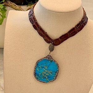 One of a kind - Alligator and Jasper Choker....